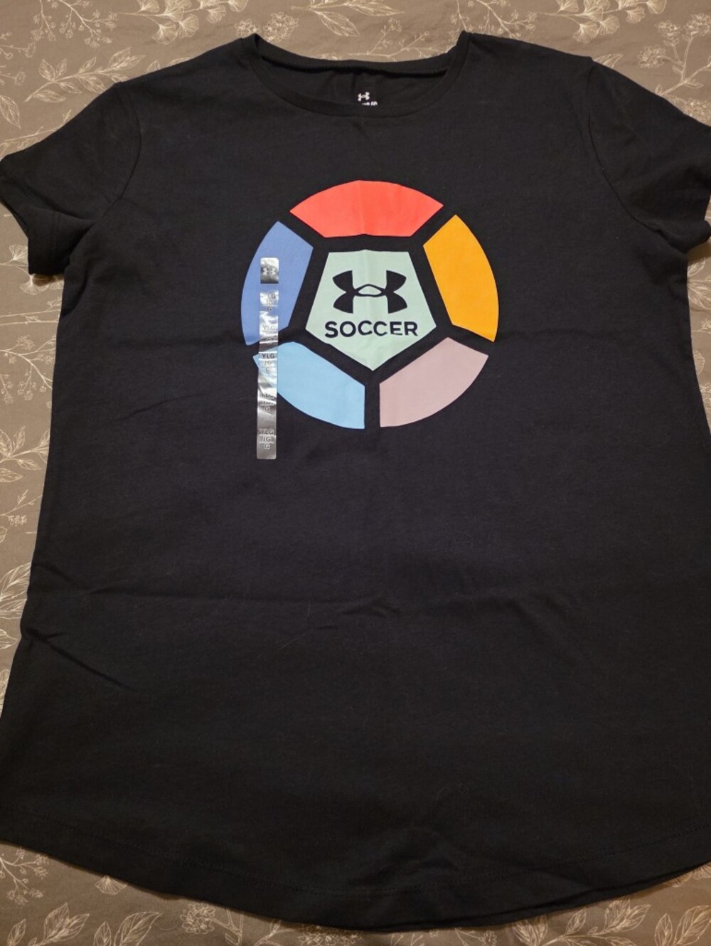 Under Armour Black Soccer Graphic Tee with Multicolor Soccer Ball